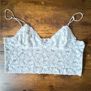 Free People White Lace Cropped Bralette Camisole